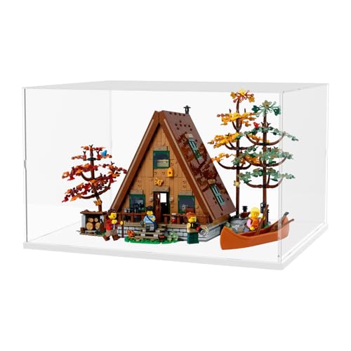 Image of Choowin Large Acrylic Display Case for Lego Home Alone House 21330 21338 75574 for Lego Display Thickened Clear Acrylic Display Cases for Collectibles Assemble Dustproof Display Box(White Base)