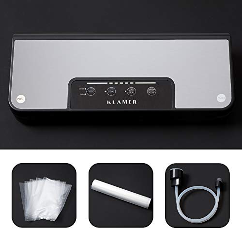 KLAMER Vakuumierer Classic Pro 80 (2023) - Vakuumiergerät für trockene oder feuchte Lebensmittel und Sous Vide, inkl… – Bild 3