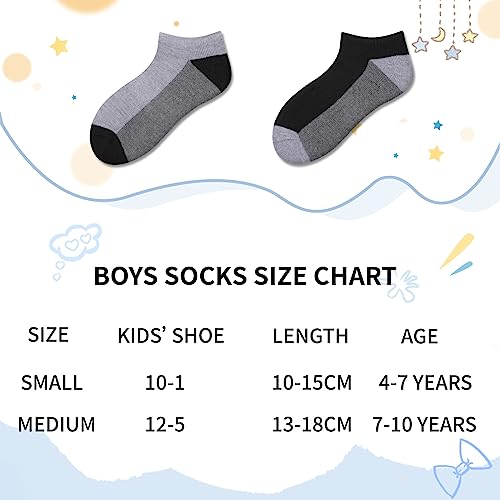 Comfoex Boys Ankle Athletic Low Cut Socks - 8 Pairs for 6-8, 4-6, 8-10 Years Old - Half Cushioned Short Socks2