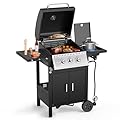 ZAFRO 3-Burner Propane Gas Grills,31,000 BTU BBQ Grill with Side Burner,for Patio Garden Camping Party,Black