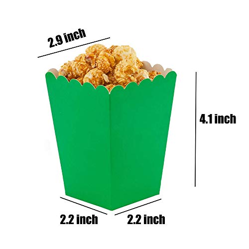 Image of Green Popcorn Boxes Mini Paper Popcorn Box Cardboard Popcorn Container for Party, Pack of 24