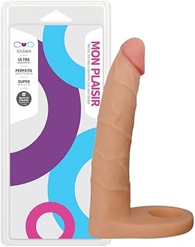 ANEL GARANHÃO AUXILIAR COMPANHEIRO DUPLA PENETRAÇÃO 16 X 3,4CM PRAZER E CIA (BEGE)