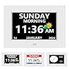 7 Inch Digital Clock with Day and Date for Elderly Alzheimer's Clock Customizable Alarms 3 Display Modes Large Font Digital Clocks for Seniors Alarm Clocks Auto DST White
