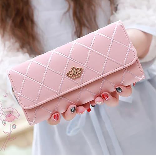 Wallet for Women, RFID Blocking Large Capacity Trifold Ladies Wallet Leather Long Clutch Wallet Multi Card Organizer,Women's Clutch Organizer(Pauple4