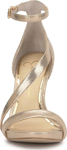Jessica Simpson Women's Rayli Heeled Sandal, Champagne, 7.52