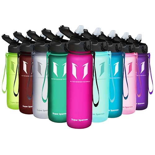 Super Sparrow Botella de Agua Deportiva con Pajita - 1000ml - Prueba de Fugas - Sin BPA