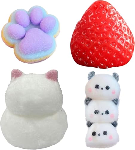 4 piezas Taba Squishy Set, Fufu Squishy, Taba Squishy, Squishy Pata, Squishy, Squishy...
