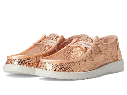 HEYDUDE Womens Wendy Disco Sequin Blush 7 Medium - image 1