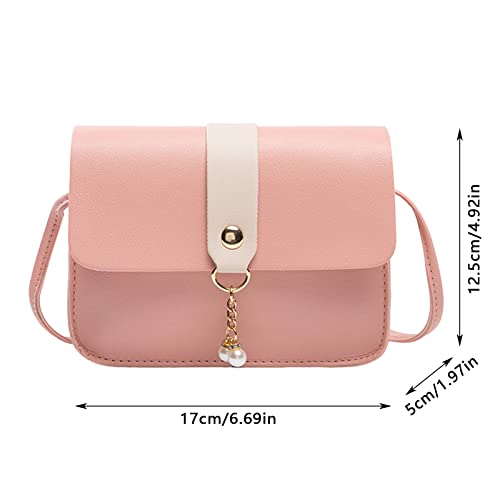 Für Taschen Häkeln Damen-Umhängetasche, modische Perlenanhänger, weiche Lederschnalle, leichte und vielseitige Umhängetasche Baby Taschen Set Junge (White, One Size)