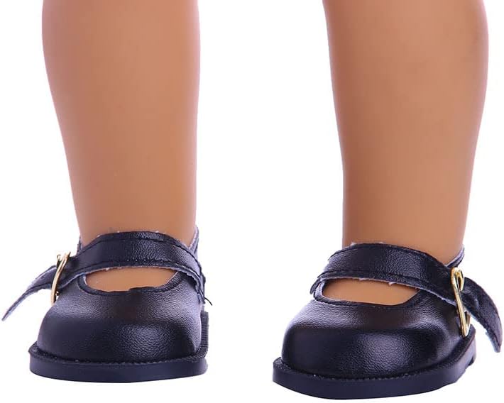 Miniatura 4 de Zapatos de muñeca de 18 pulgadas, 1 par de zapatos de cuero, accesorios de decoración de muñecas de moda, se adapta a muñecas americanas de 18