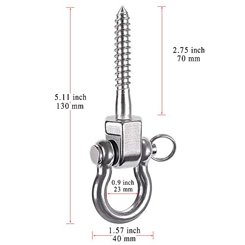 BeneLabel Heavy Duty Swing Hangers - Set of 2 Stainless Steel Screw Brackets for Indoor & Outdoor Hanging Chairs, Swings, Hammocks, Punching Bag - Innovative 2 in 1 Design - 1800LB Capacity