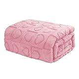 gogobunny Calming Plush Dog Cat Blanket 300GSM Coral Fleece, Ultra-Soft Machine Washable Pet Bedding for Small Medium Dogs Cats Puppies Kittens (Pink, 25x35)