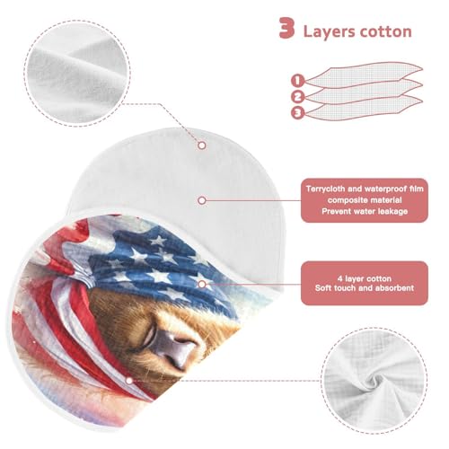 Highland Cow Flower Flag Baby Burp Cloths Burp Cloth Rags Cotton Burp Clothes Absorbent Muslin Burp Cloths Soft for Unisex Boy Newborn Girl 1 Pack 22x11 Inches3