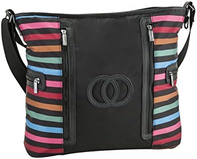 Cozy Coop Crimson Nylon Stripe Diaper Bag