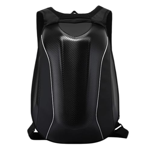 Generico Zaino Rigido Moto, 30-48L Espandibile, Guscio in Fibra di Carbonio, Scomparto Casco e Tasca Laptop, Alta Capacità per Viaggi