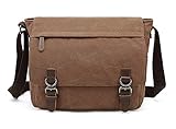 Sechunk Canvas Leather Messenger Bag Shoulder bag Cross body bag Crossbody 13 Inch Laptop Bag