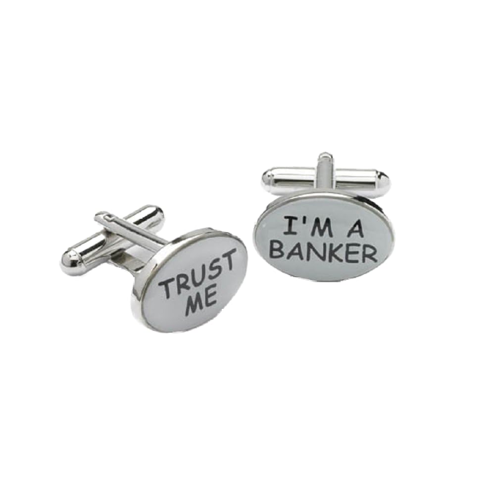 Onyx Art London Trust Me I'm a Banker Cufflinks in Gift Box CK134