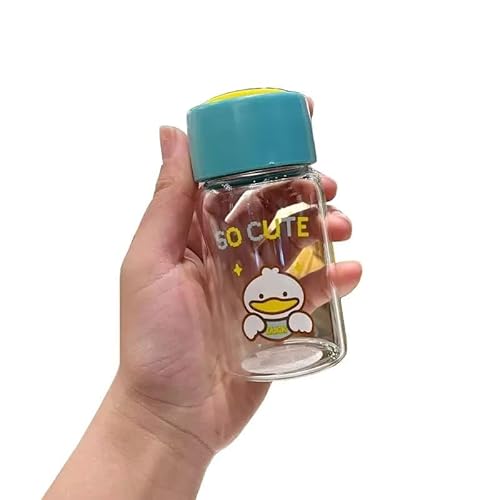 FISHLUCK ウォーターボトル ガラスボトル 水筒 高ホウ素シリコンガラス ウォーターボトル 直飲み 漏れ防止 携帯便利 透明 ィーボトルスト水筒 会社・学校・アウトドア 150ml B