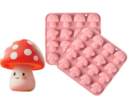 Mushroom Silicone Molds2Pcs Cute Mushroom Silicone Candy Molds 3D Mushroom Candy Ice Gummy Fondant Mold