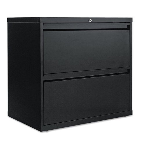 Sandusky Lee LF8F302-09 800 Series 2 Drawer Lateral File Cabinet, 19.25" Depth x 28.375" Height x 30" Width, Black