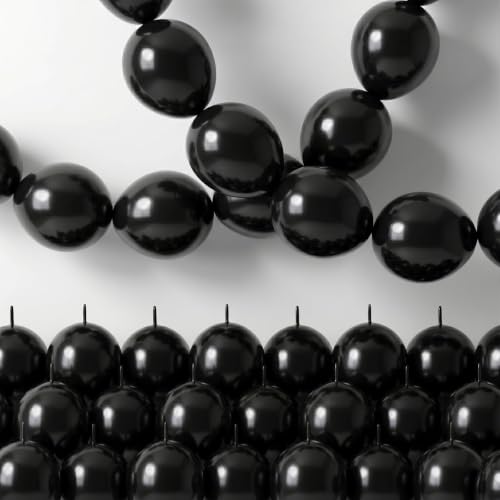 Image of Black Linking Balloons, 100PCS Linked Balloon for Balloon Wall Arch Garland, Quick Link Balloons for Halloween Wedding Birthday Baby Shower Engagement Graduation New Years Party Decorations (10inch)