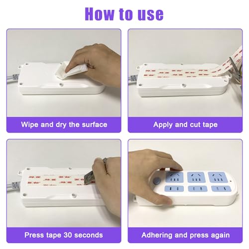0.39in X 9.85ft Double Sided Tape Heavy Duty, Removable Mounting Tape for Wall, White Sticky Foam Tape, Picture Hanging Strips & Poster Hanger, Waterproof Adhesive Strips for LED Light