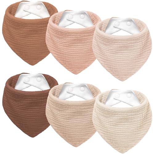 Susurration Lätzchen Baby Dreieckstuch Baby Musselin Halstuch Baby für Junge und Mädchen,Sabberlätzchen Baby Verstellbare (Braun)