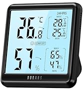 Namvo Digitales Thermometer-Hygrometer - Großes LCD Display | Für Zuhause & Gewächshaus