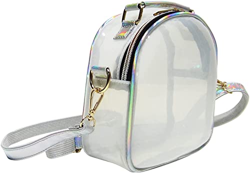 Kyowoll Transparent Handtasche Wasserdichte Umhängetasche, Stadionzugelassen Durchsichtige Umhängetasche Geldbörse für Damen Konzerte, Sportveranstaltungen, Festivals (Silber) Cover