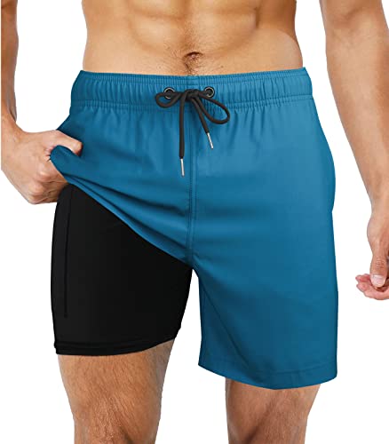 Wantonfy Badehose Herren Badeshorts Männer Boardshorts Schwimmhose Jungen Schnelltrocknend Strandhose mit Taschen Kompressionsshorts Cover