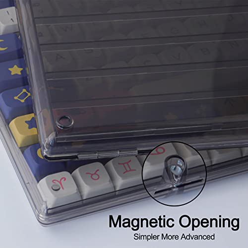 Keycap Storage Case Keycaps Storage Box ABS Material Black Transparent Magnetic Opening ...