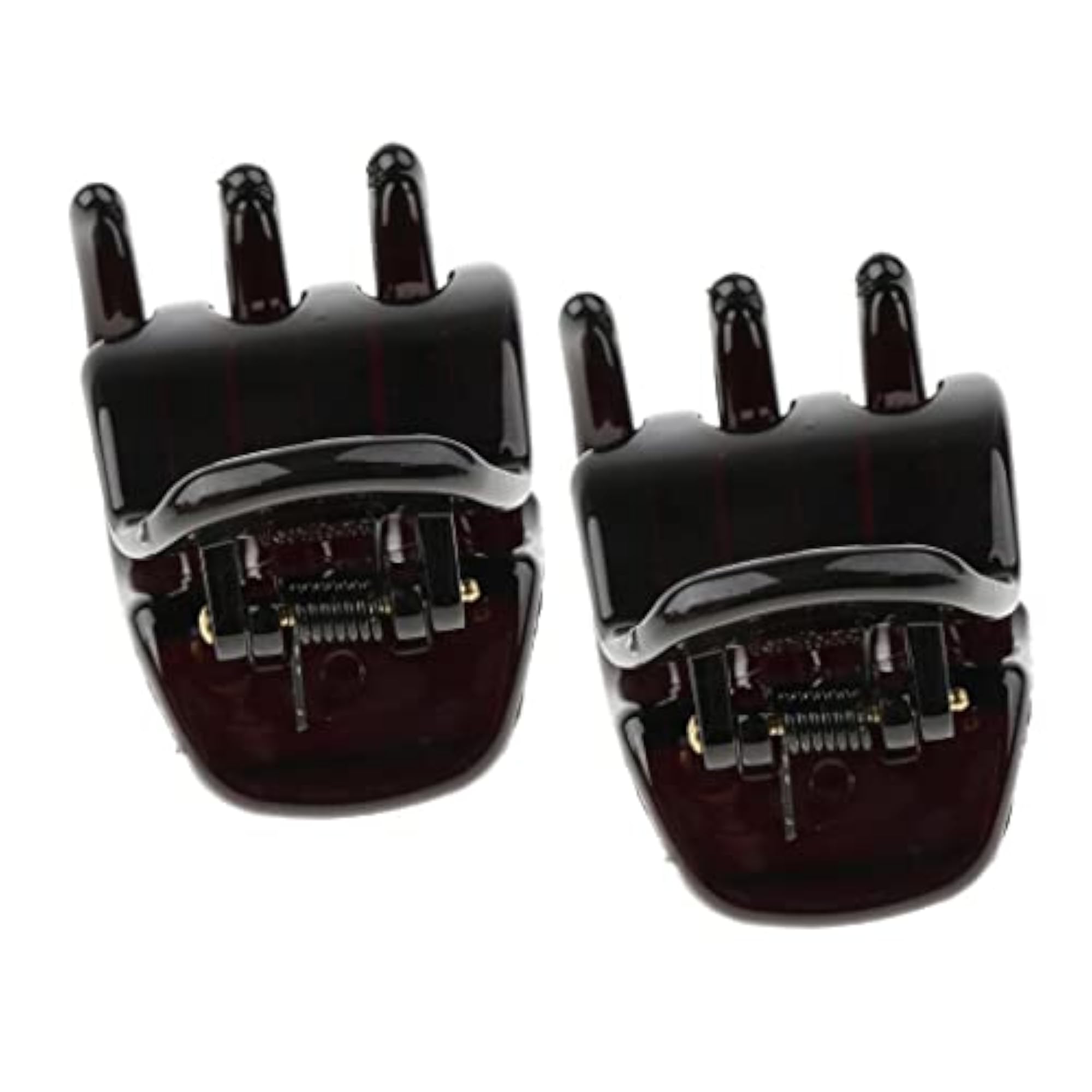 2x Ladies Hair Claw Grip Clips for Women, Black