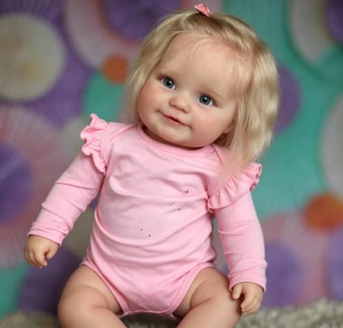 Muñeca Realista Reborn Bebé Niña 50 cm Pelo Rubio miniatura 4
