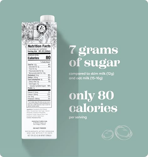 Milkadamia Barista Macadamia Milk, Excellent Source of Calcium, Plant Based, Kosher, Gluten Free & Non-GMO, 32 Fluid Ounce (Pack of 6)