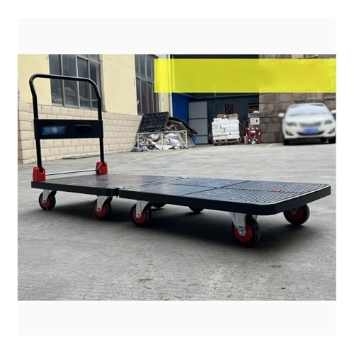 Carretilla industrial de mano con 8 ruedas y plataforma plegable miniatura 7