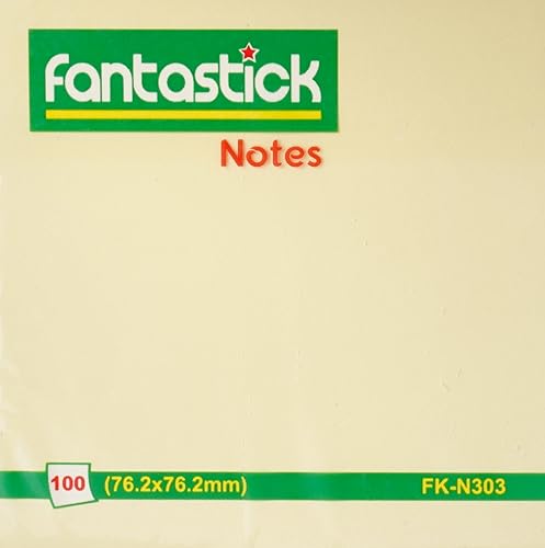 Fantastic CUA000202 Sticky Notes 100-Sheets, 3 Inch x 3 Inch Size, Yellow