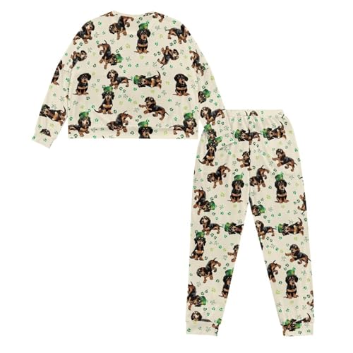 Image of Women's 2 Piece Printed Pajama Set Long Sleeve Sleepwear Set with Long Pants Casual Lounge Sets with Pocket