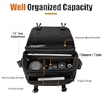 Cwatcun Camera Messenger Bag, Vintage Canvas Camera Bag for Photography with Tripod Holder, Professional DSLR SLR Mirrorless Camera Case, Flap Camera Shoulder Bag Compatible with Canon Nikon Sony, S