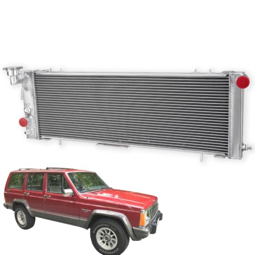 CFOTIXAR All Aluminum Radiator For 1991-2001 Jeep Cherokee XJ Comanche 2.5L L4 4.0L L6 AT Crossflow Radiators For 91 92 93 94 95 96 97 98 99 00 01 1992 1993 1994 1995 1996 1997 1998 1999 2000