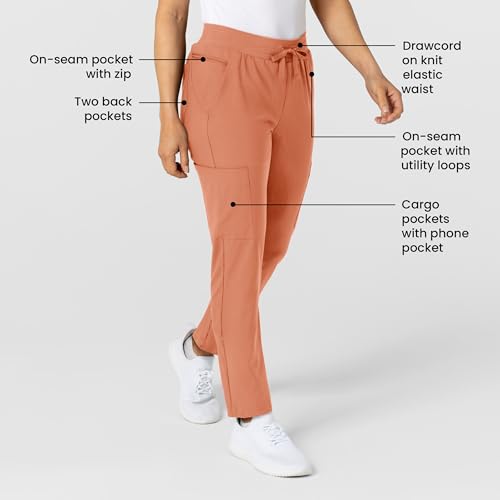 Image of Wink W123 Women's Flex-n-Reach Track Scrub Pant, Black, Large Petite