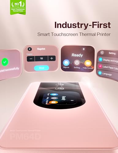 Image of Phomemo 4x6 Shipping Label Printer with Touch Screen, Bluetooth Thermal Printer for Small Business, Auto Label Detection, 150mm /s High Speed, Compatible with Amazon, USPS, UPS, iOS Android Windows Mac