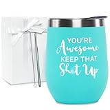 Funny Birthday Gifts For Women Friends - Wine Tumbler With Sayings For Women, Retirement Gifts,...