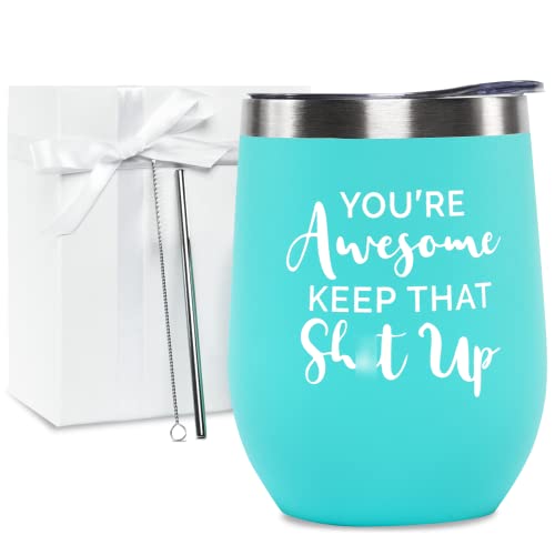 Promo 40% OFF Funny Birthday Gifts For Women Friends - Wine Tumbler With Sayings For Women, Retirement Gifts, Funny Gifts For Friends - Birthday Gifts For Girlfriend, Inspirational Thank You Gifts For Women - Mint
