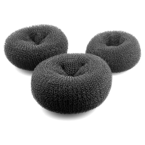 Rosquillas para hacer moños de pelo, paquete de 3 (Grande, mediana y pequeña)
