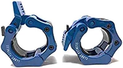 Clout Fitness New Des PRO Premiere Quick Release Pair of Locking 2" Olympic Size Barbell Clamp Collar by (Blue 2-Pack)…