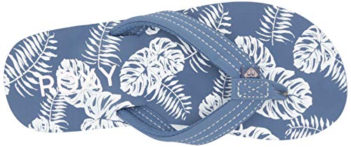 Image of Roxy Girl's Vista Flip Flop Sandal, Blue Print 211, 11 Little Kid