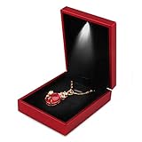 iSuperb LED Light Pendant Necklace Box Couple Bracelet Box Red Wine Jewelry Gift Box Case for Valentine's Day Anniversary Wedding Engagment Christmas