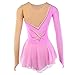 ZYDANC Pink,7_10Years,Handmade Ice Figure Skating Dress for Girls Women Skating Performance Costume Roller Skating Wear with Rhinestone