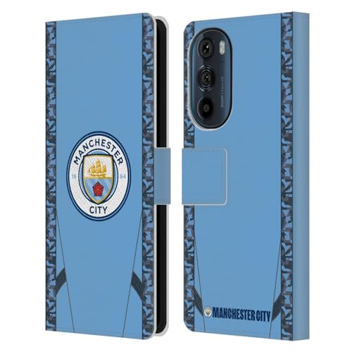 Head Case Designs Officially Licensed Manchester City Man City FC Home 2024/25 Badge Kit Leather Book Wallet Case Cover Compatible with Motorola Edge 30