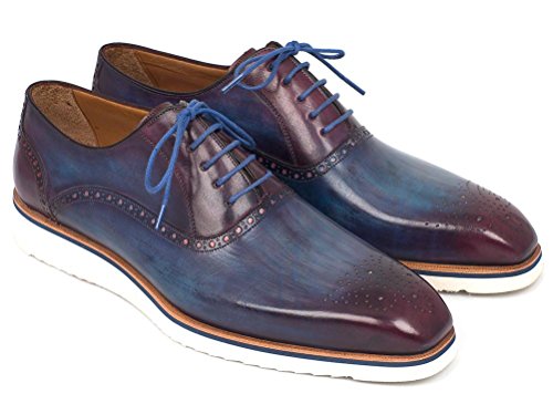 Paul Parkman Smart Casual Men Blue & Purple Oxford Shoes (ID#184SNK-BLU) Size 10.5-11 D(M) US